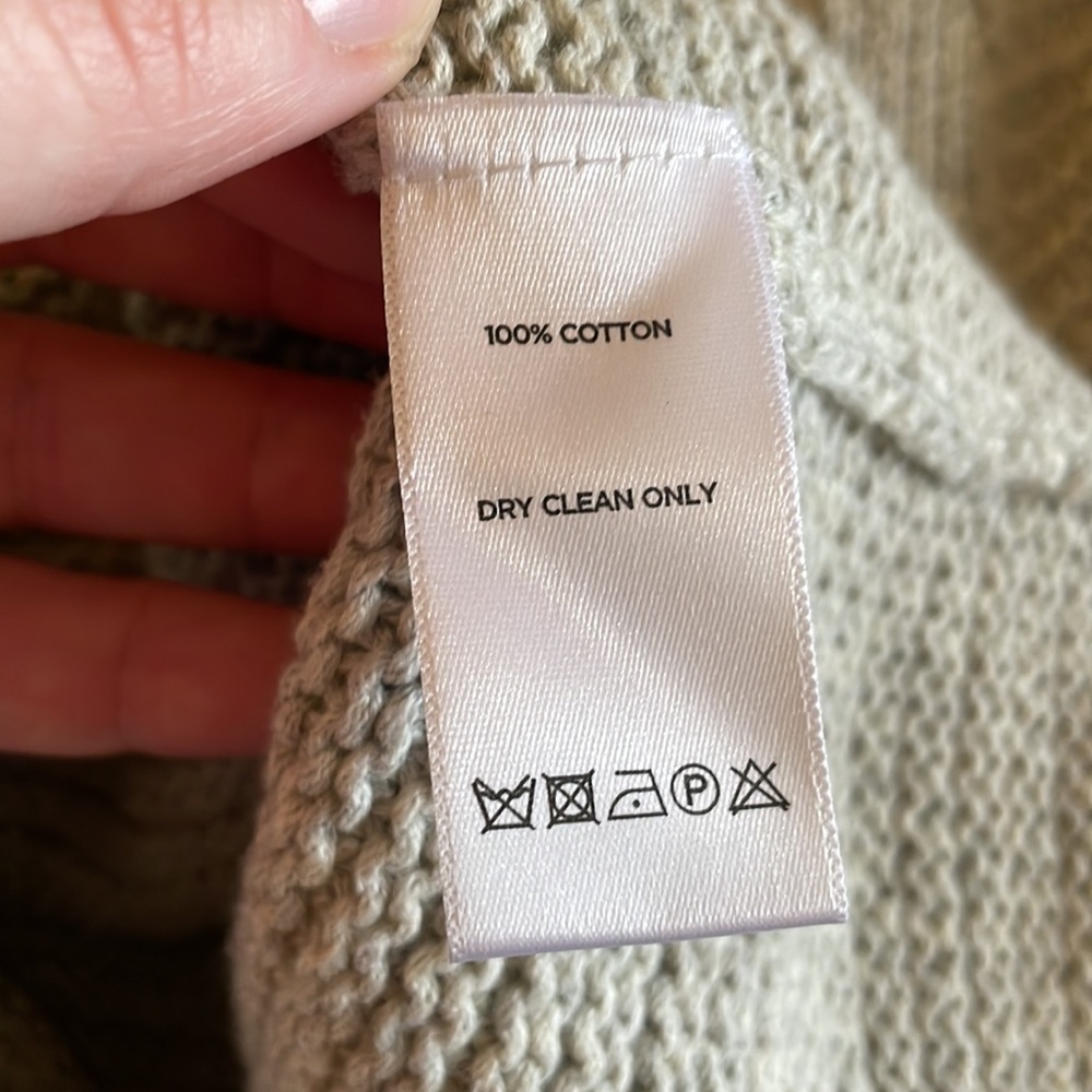 Lilla P Cowl Neck Ribbed Knit Turtleneck Sweater Oatmeal Gray Size XS - Picture 8 of 9